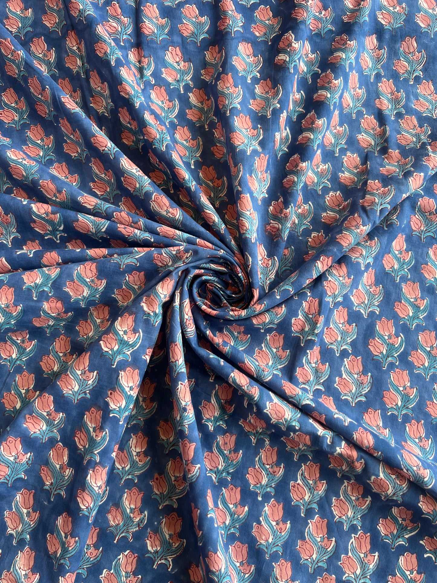 Pure Cotton Hand Block Printed Fabric