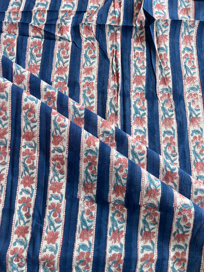 Pure Cotton Hand Block Printed Fabric