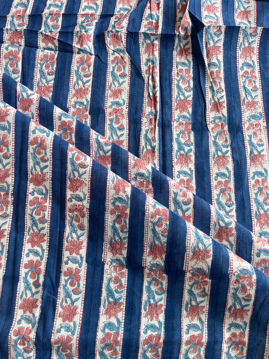 Pure Cotton Hand Block Printed Fabric