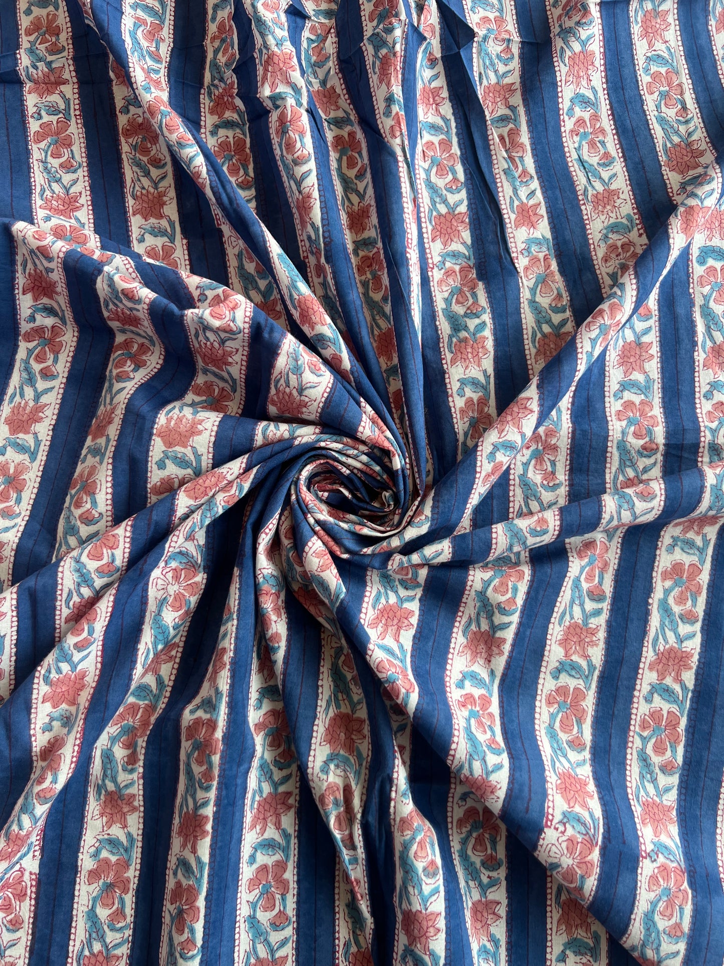 Pure Cotton Hand Block Printed Fabric