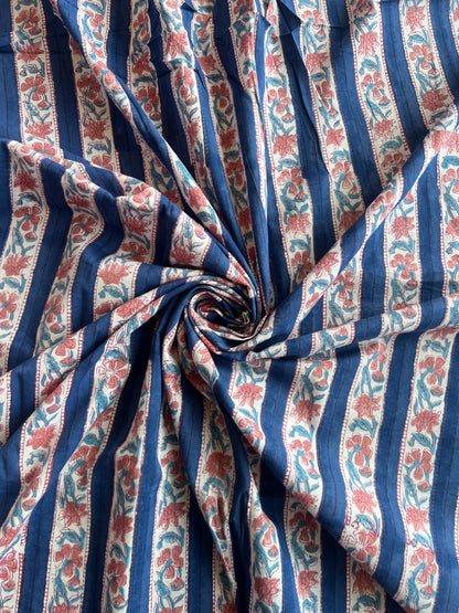 Pure Cotton Hand Block Printed Fabric