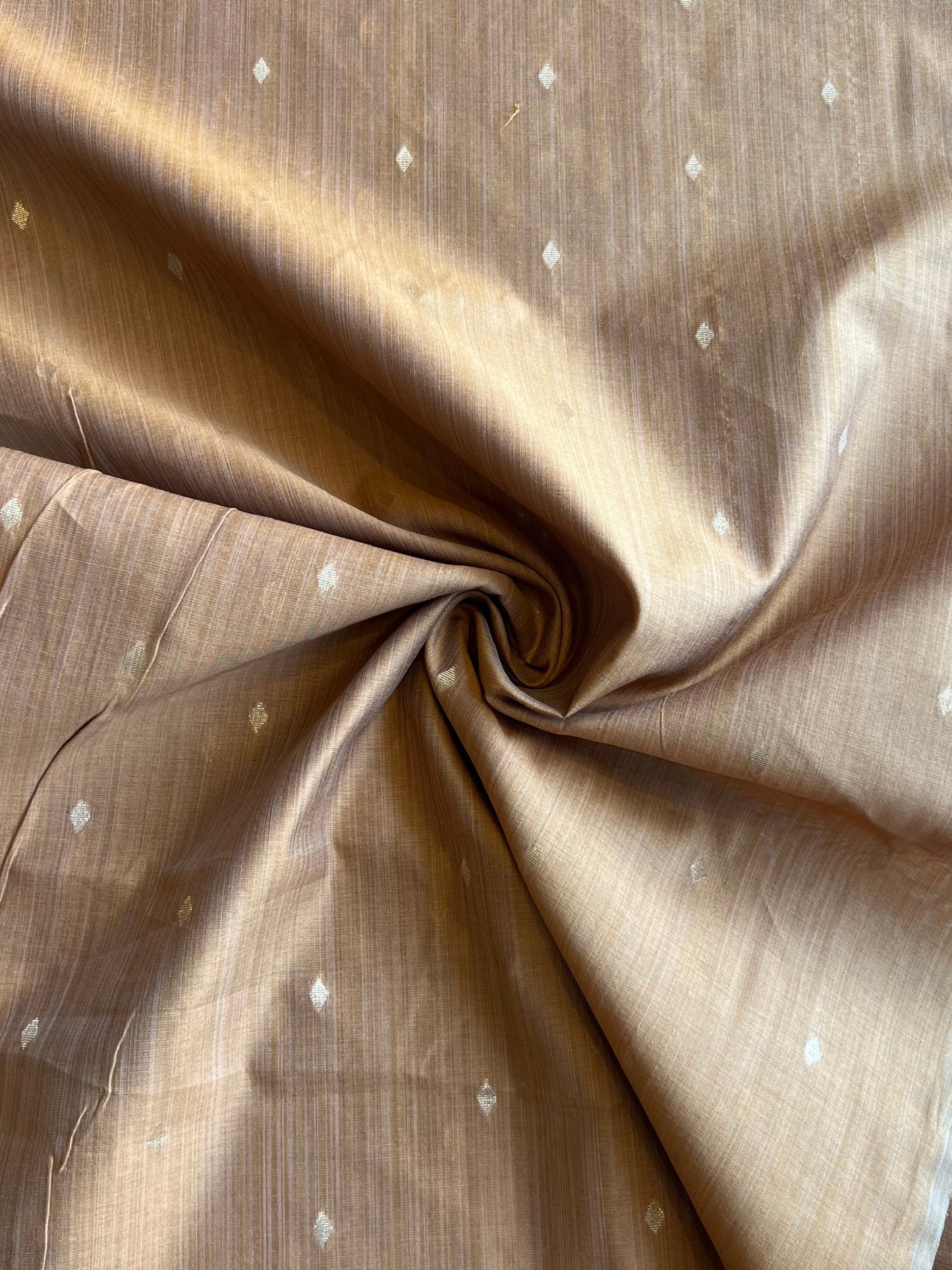 Mustard Weaved Buti Maheshwari Fabric