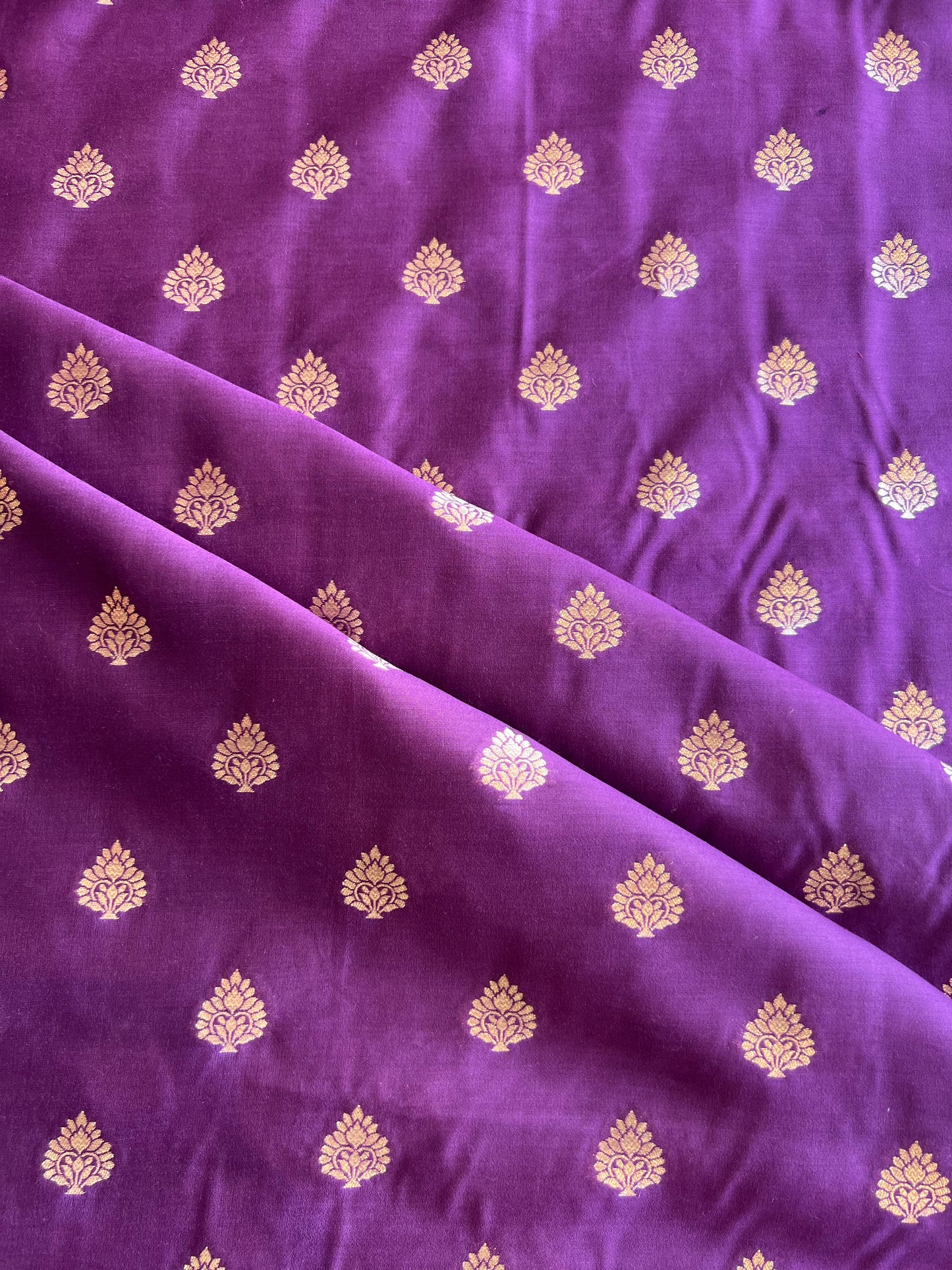 Purple Weaved Silk Fabric