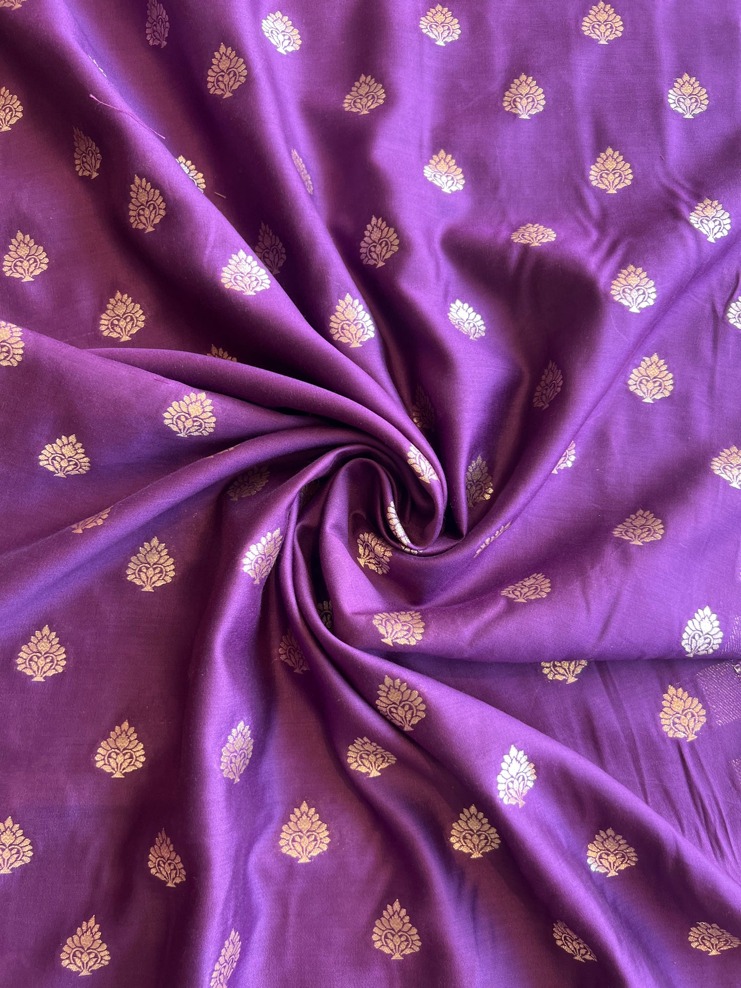 Purple Weaved Silk Fabric
