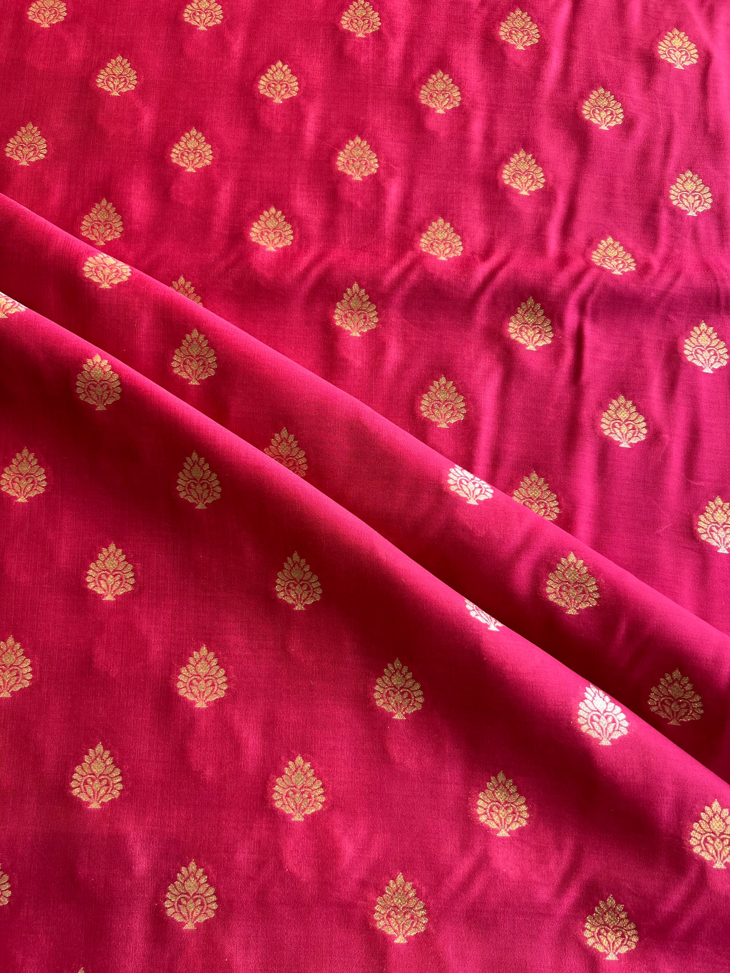 Rani Pink Weaved Silk Fabric
