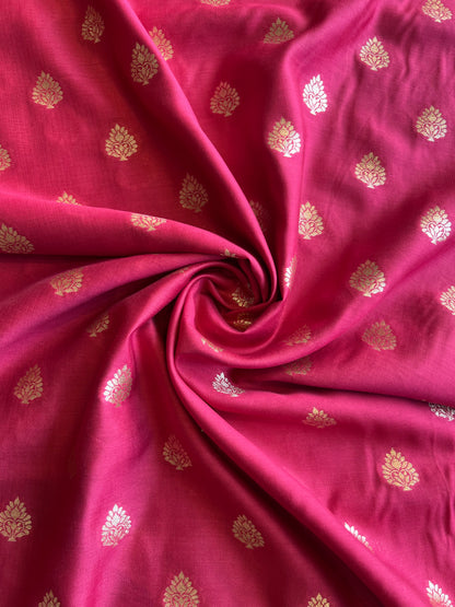 Rani Pink Weaved Silk Fabric