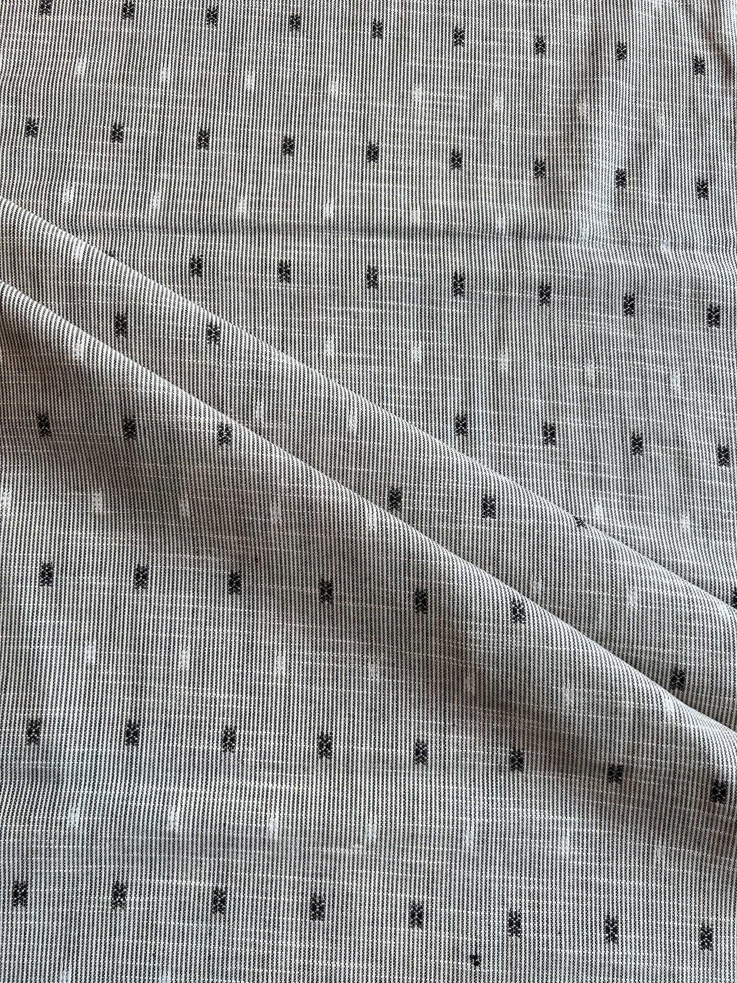 Grey Self Weaved Cotton Fabric