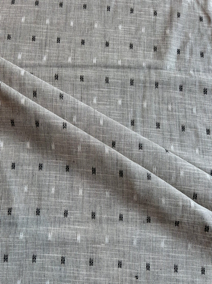 Grey Self Weaved Cotton Fabric