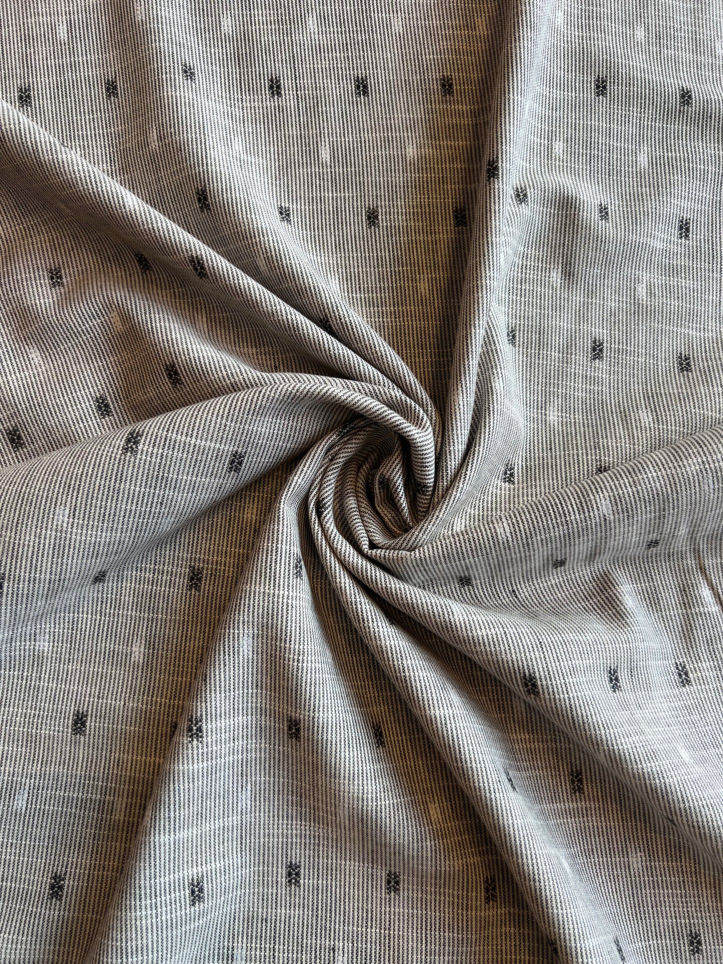Grey Self Weaved Cotton Fabric