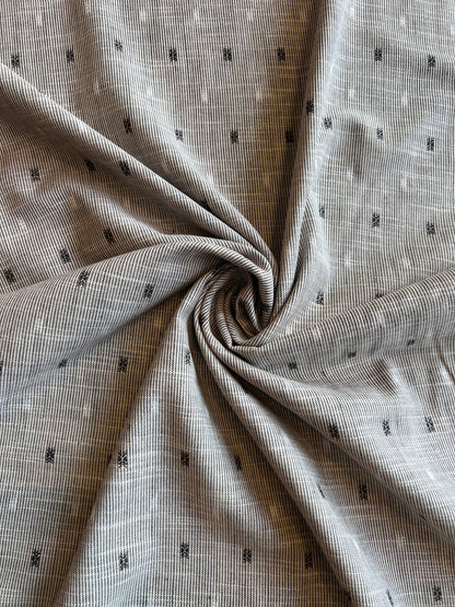 Grey Self Weaved Cotton Fabric