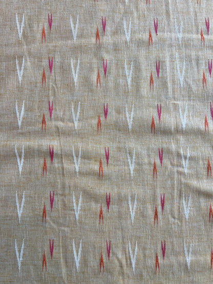 Lemon Self Weaved Cotton Ikat Fabric