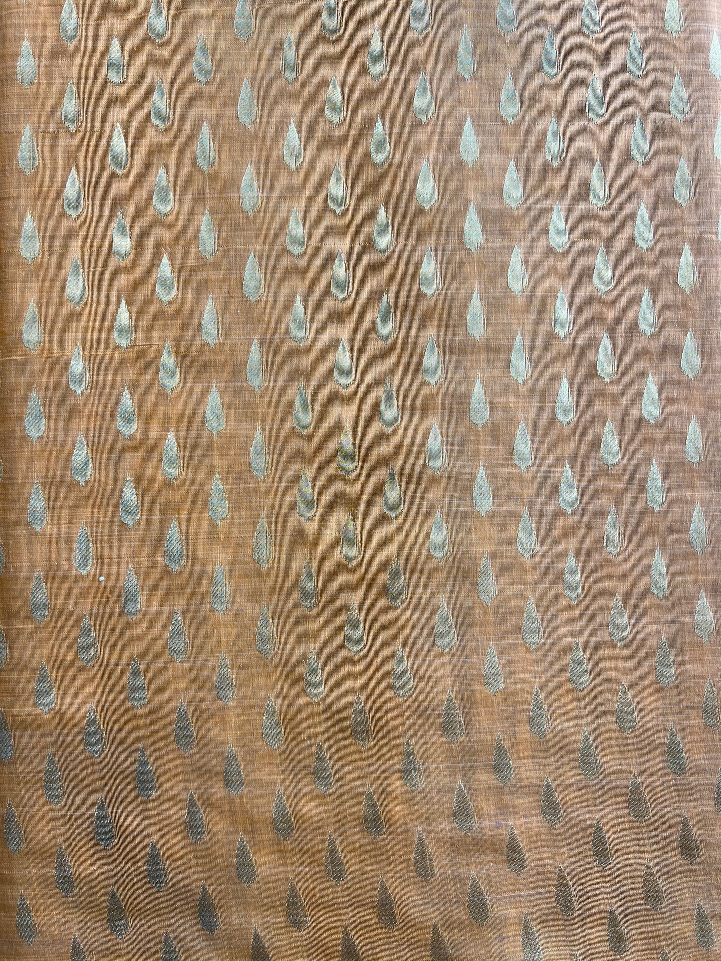 Orange Self Weaved Chanderi Fabric
