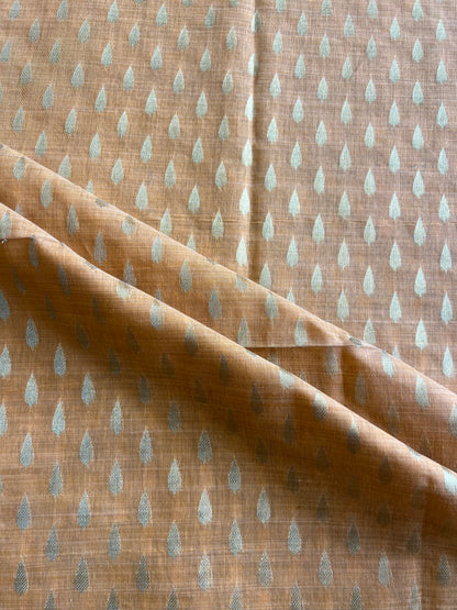 Orange Self Weaved Chanderi Fabric
