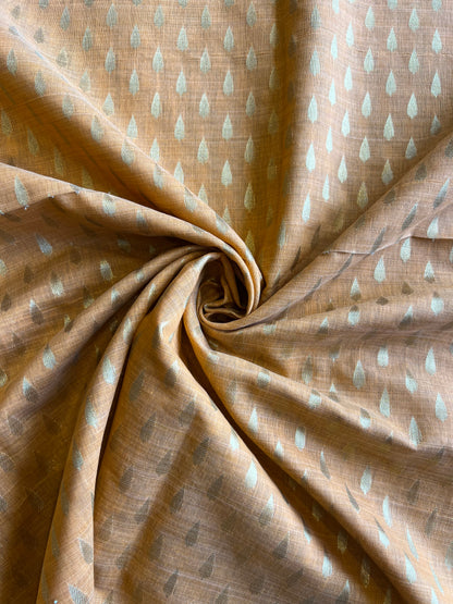 Orange Self Weaved Chanderi Fabric