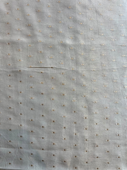 Dots Weaved Golden Tissue Fabric