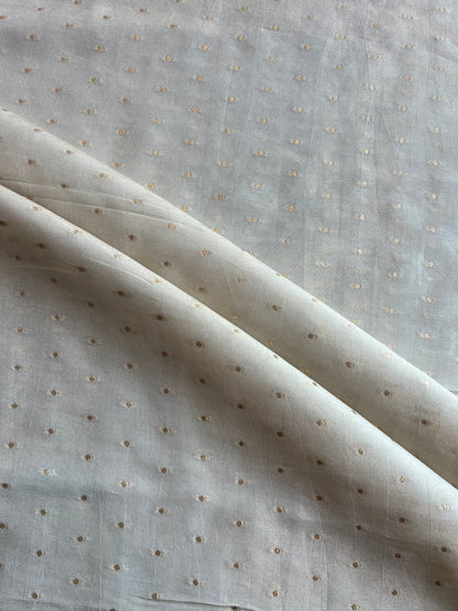 Dots Weaved Golden Tissue Fabric
