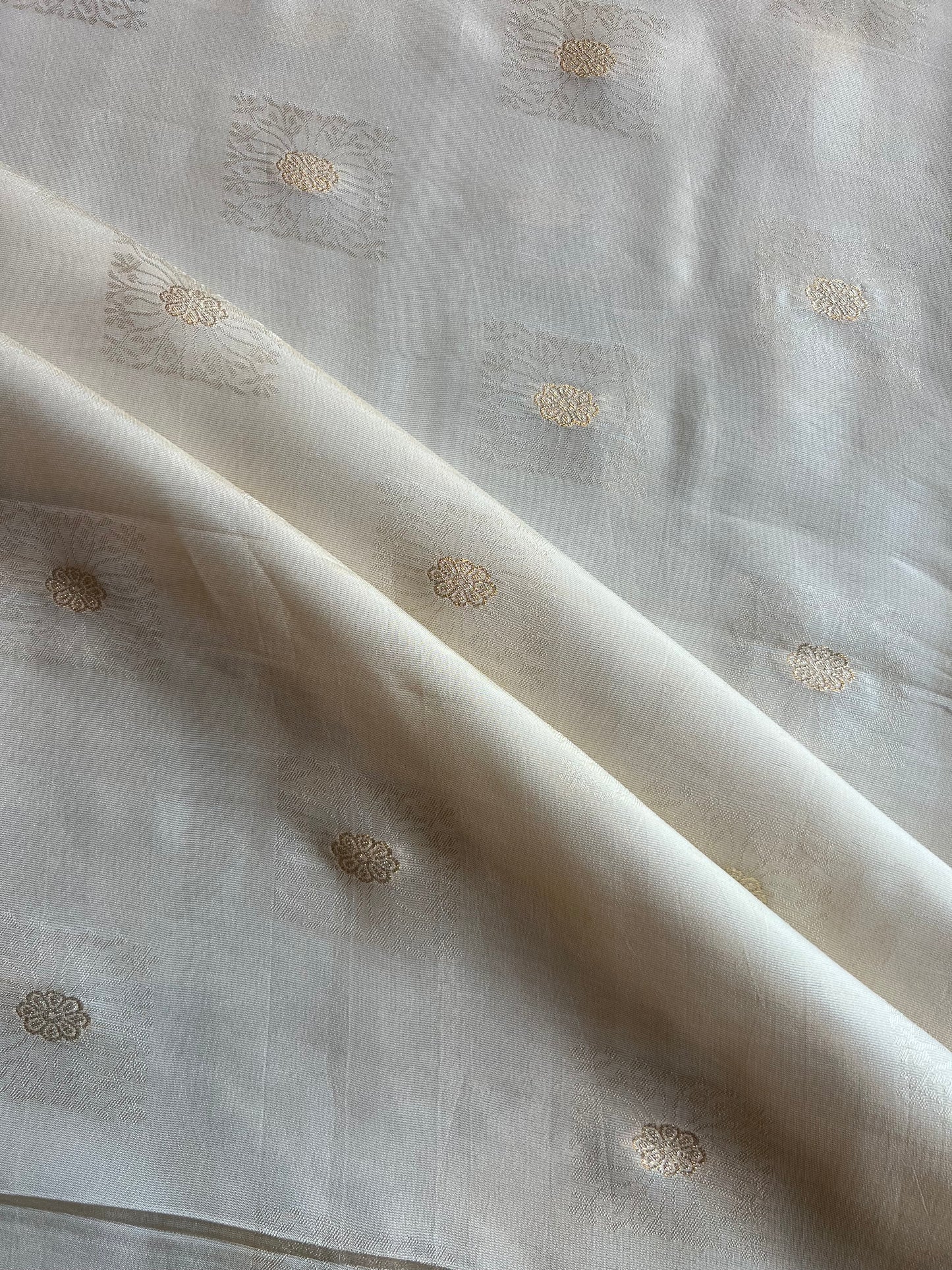 Buti Weaved Golden Tissue Fabric