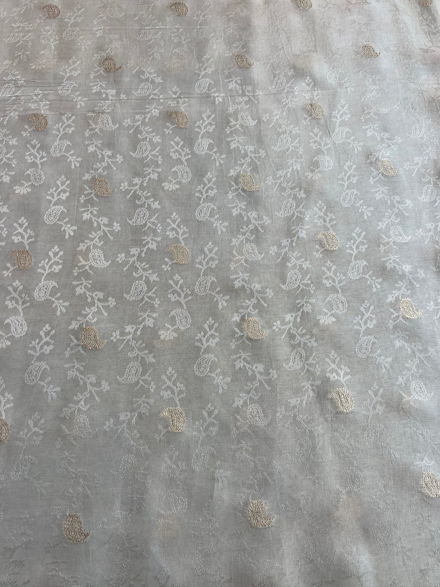 Jaal Weaved Golden Tissue Fabric