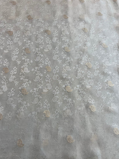 Jaal Weaved Golden Tissue Fabric