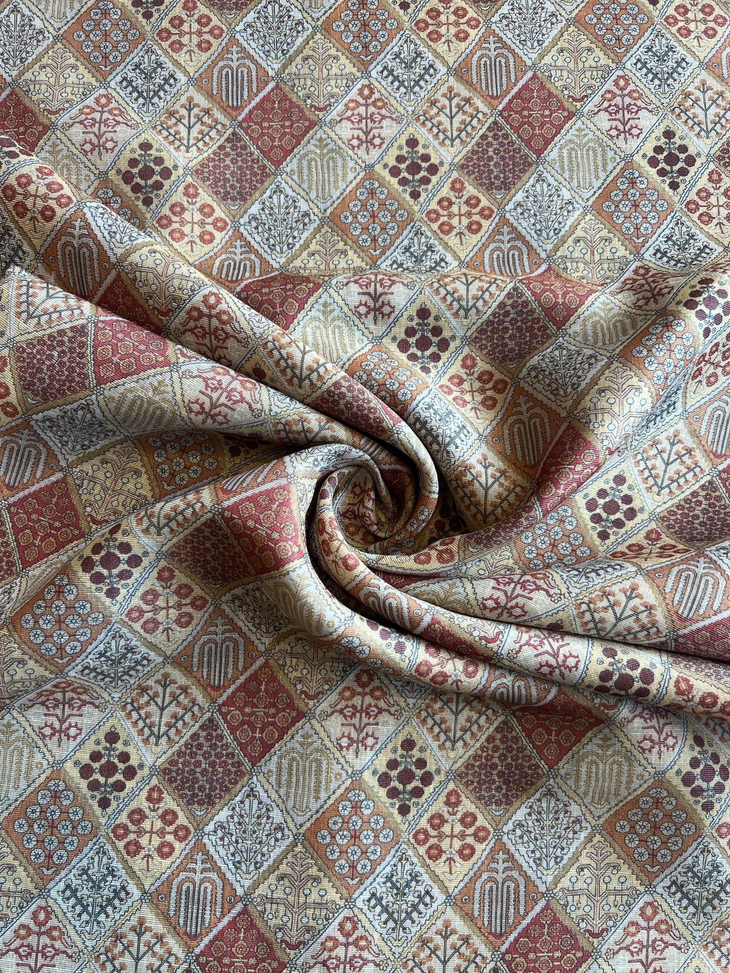 Mugal Jaal Printed Tissue Fabric