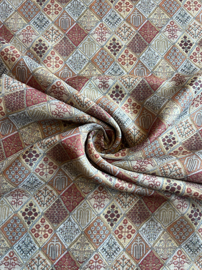 Mugal Jaal Printed Tissue Fabric