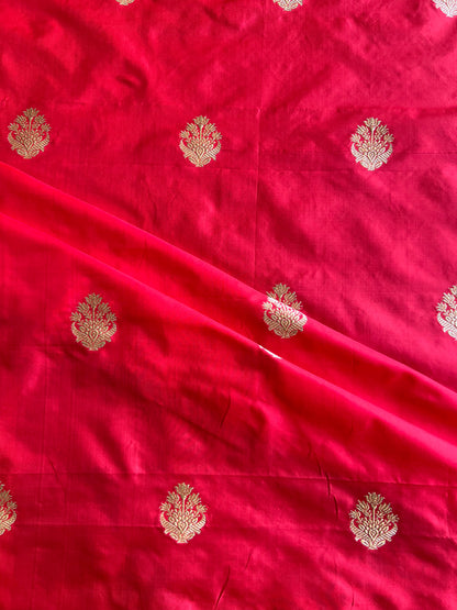 Red Weaved Pure Silk Fabric