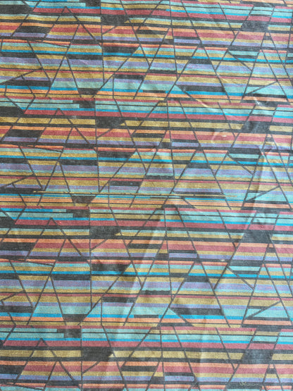 Multicolour Self Weaved Maheshwari Fabric