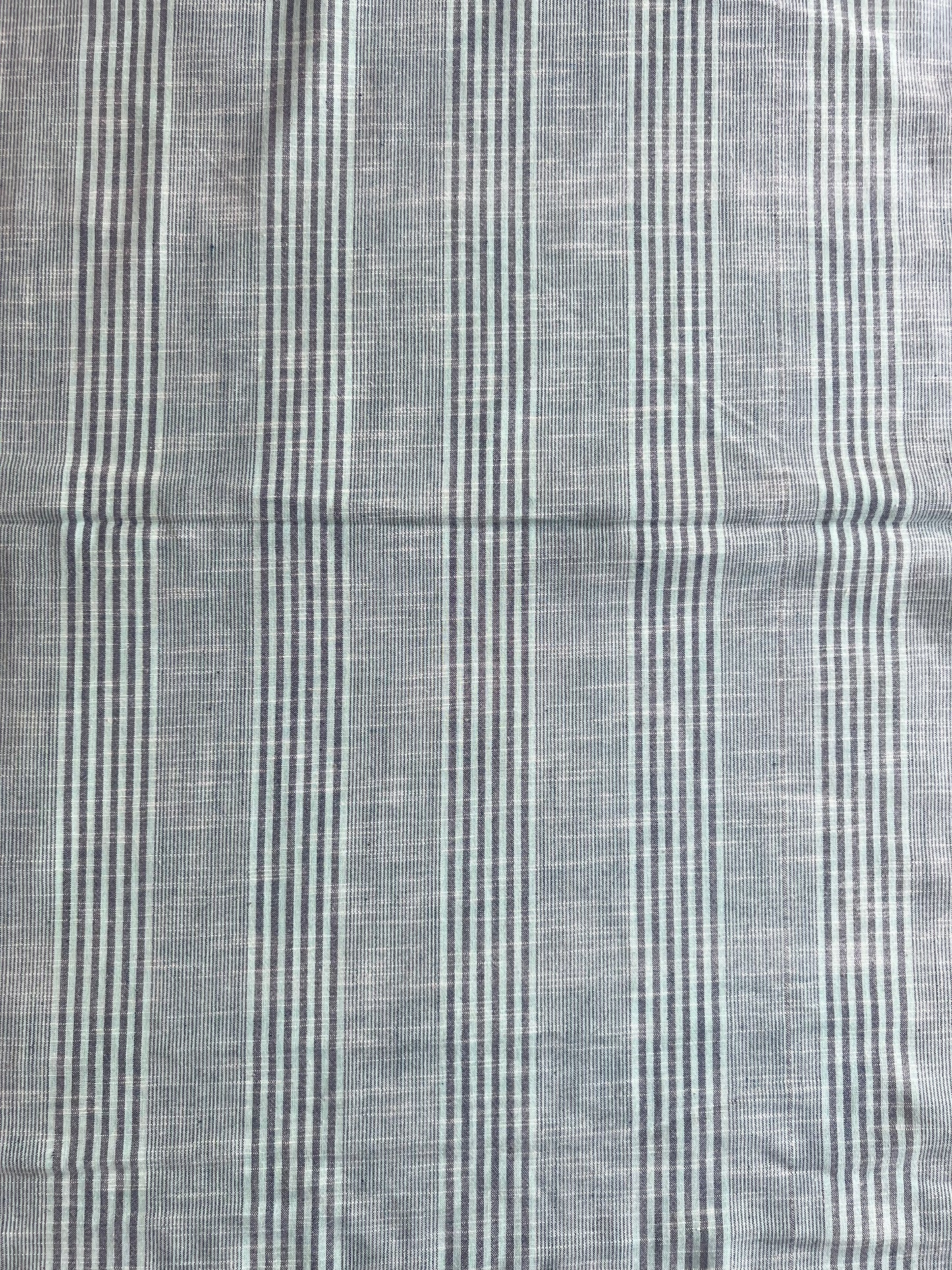 Blue Weaved Stripes Cotton Fabric