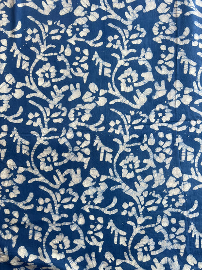 Blue Batik Printed Cotton Fabric