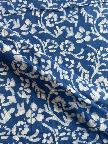 Blue Batik Printed Cotton Fabric