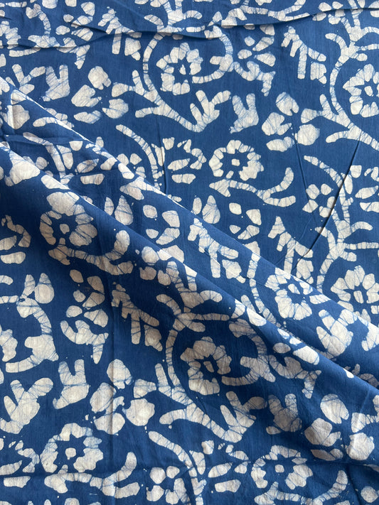 Blue Batik Printed Cotton Fabric