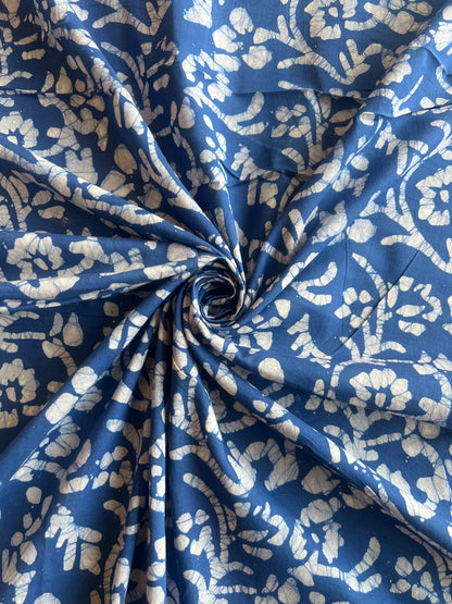 Blue Batik Printed Cotton Fabric