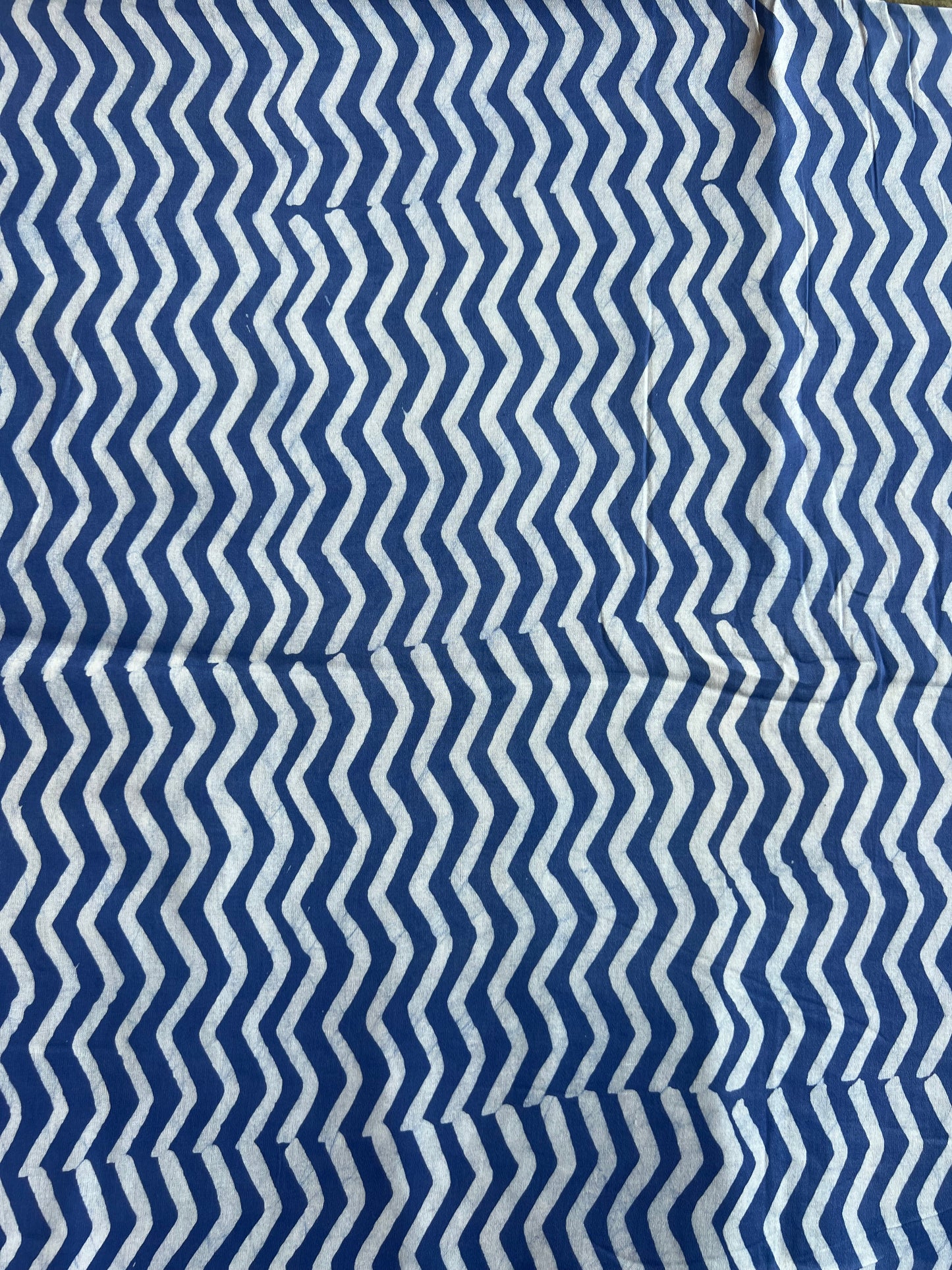 Blue Geometrical Printed Batik Glace Cotton Fabric