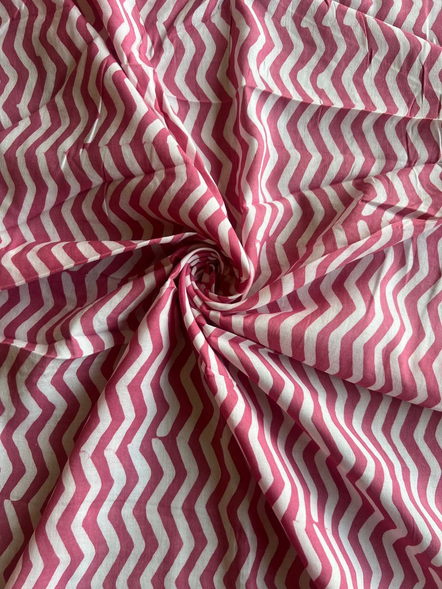 Maroon Geometrical Printed Batik Glace Cotton Fabric