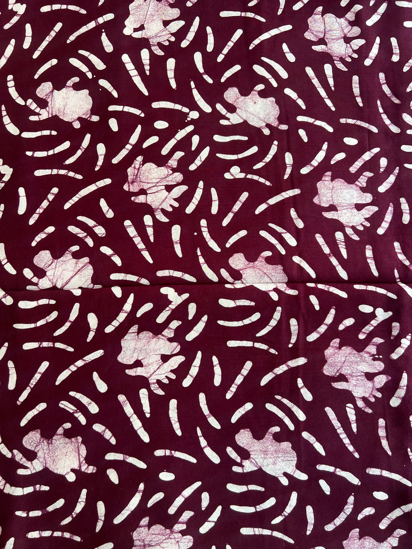 Maroon Abstract Batik Printed Modal Fabric