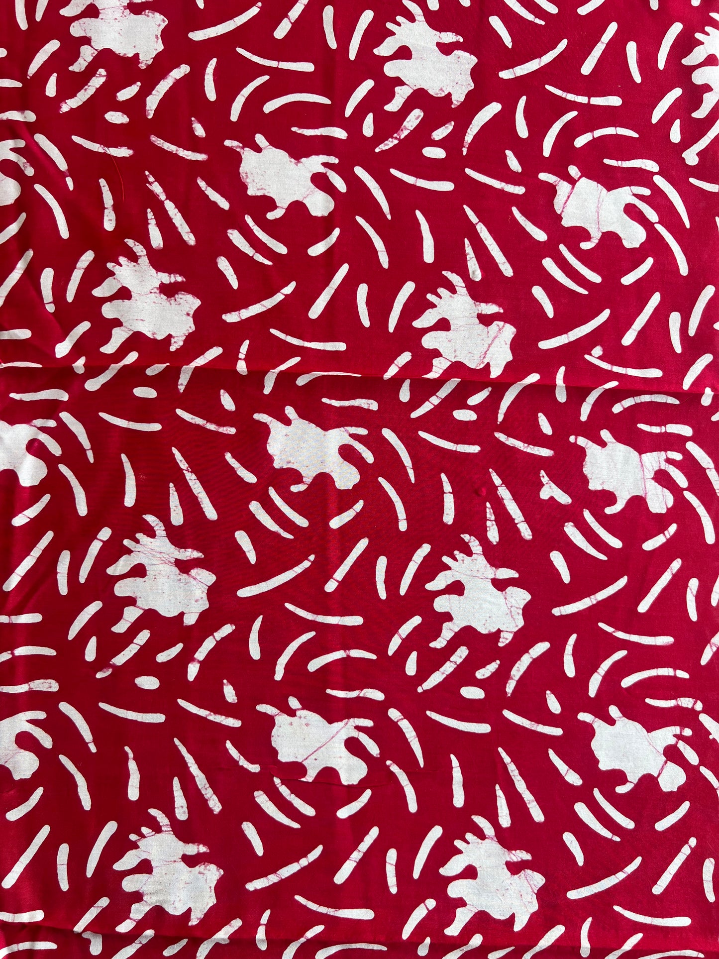 Red Abstract Batik Printed Modal Fabric
