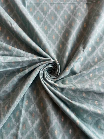 Aqua Blue Weaved Maheshwari Fabric
