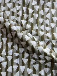 Green Geometrical Printed Self Weaved Cotton Fabric