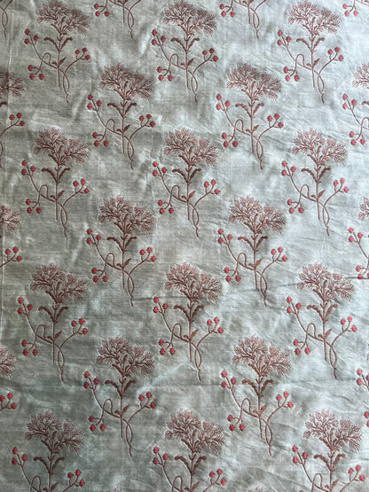 Green Jaal Weaved Pure Silk Fabric