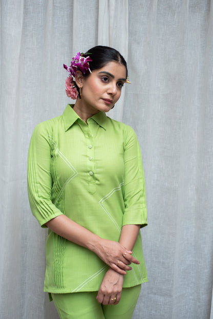 Parrot Green Ruble Co-ord Set
