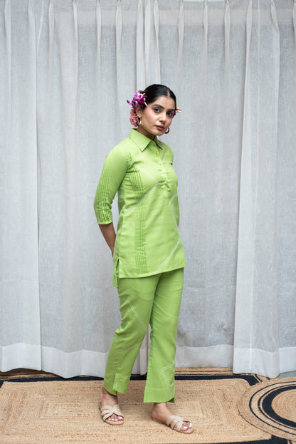 Parrot Green Ruble Co-ord Set