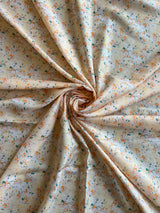 Lemon Floral Printed Muslin Fabric