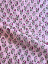 Pink Hand Block Printed Cotton Fabric