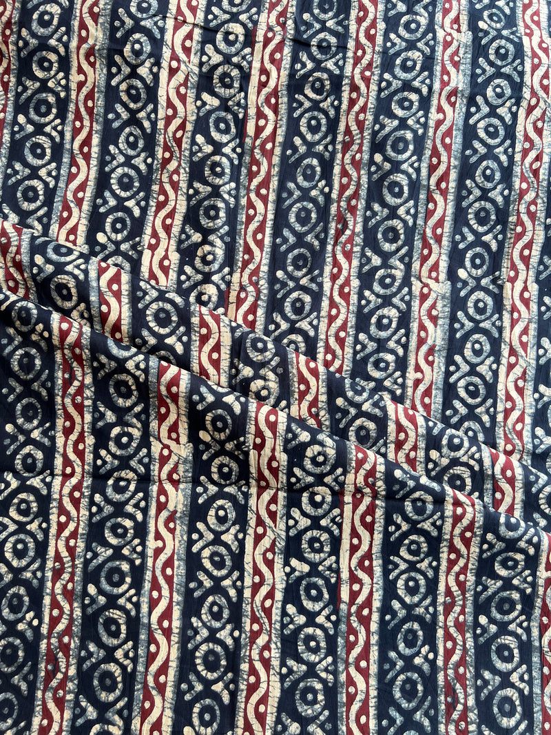 Blue Geometrical Printed Cotton Fabric