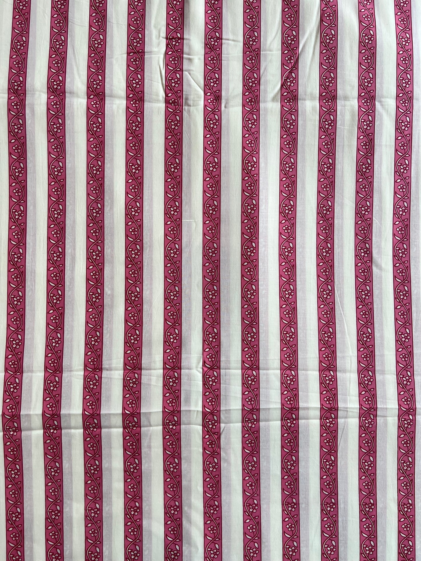 Pink Stripes Printed Cotton Fabric