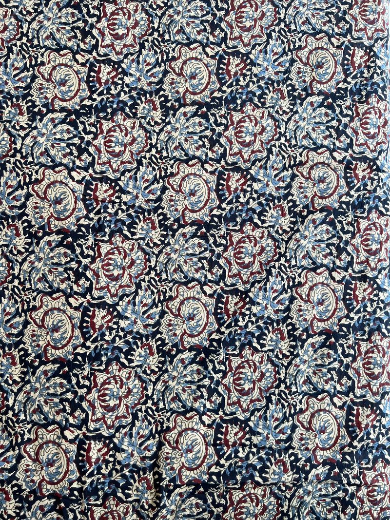 Blue Dabu Printed Cotton Fabric