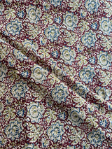 Maroon Dabu Printed Cotton Fabric