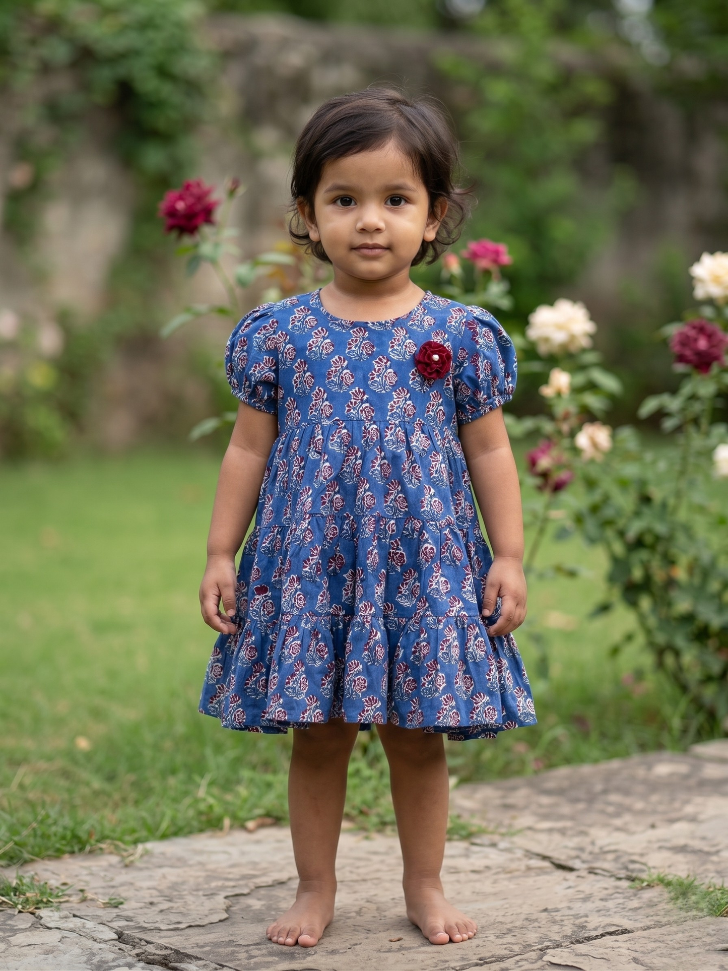 Midnight Floral Jaipur Frock