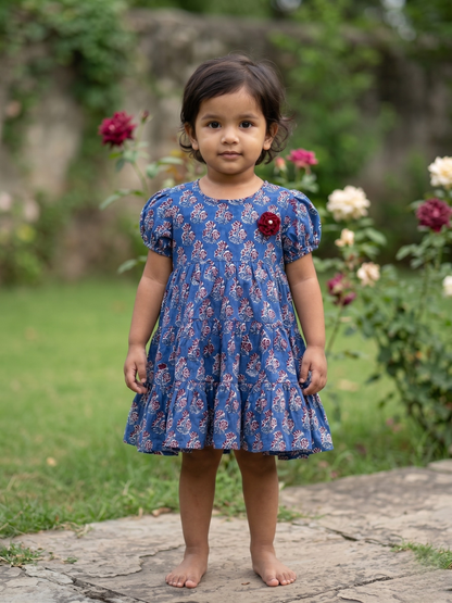 Midnight Floral Jaipur Frock