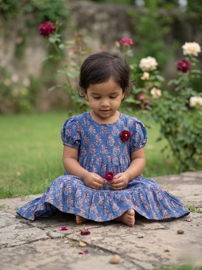 Midnight Floral Jaipur Frock